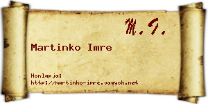 Martinko Imre névjegykártya